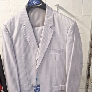 Light Gray Pinstripe Men's Suit